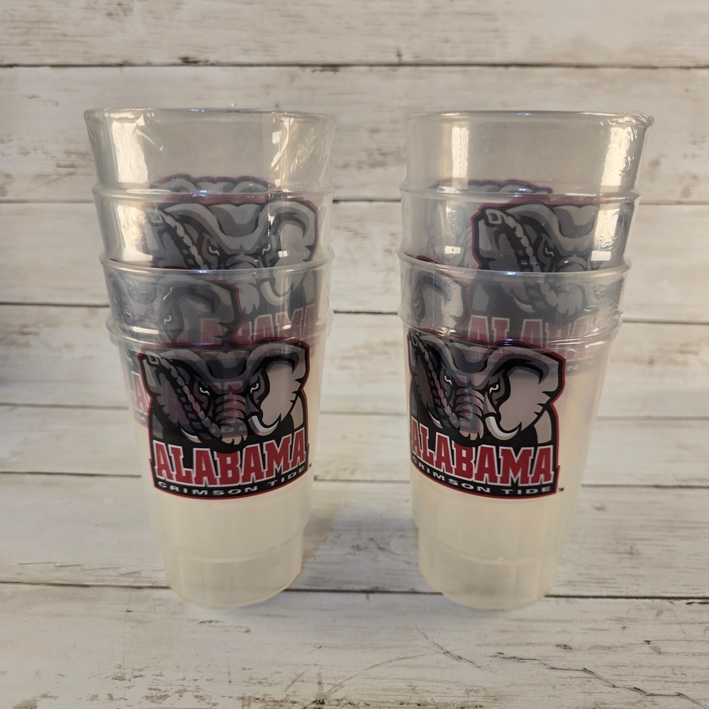 NWOT Alabama Crimson Tide Stadium Cups Set of 8 Big Al Elephant Mascot Plastic
